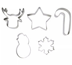 Pack de 5 Moldes para Galletas Metálicos Navidad