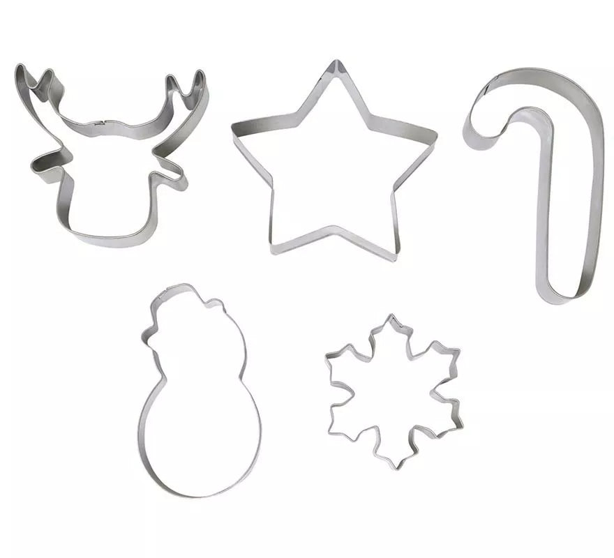Translation missing: es.Pack de 5 Moldes para Galletas Metálicos Navidad