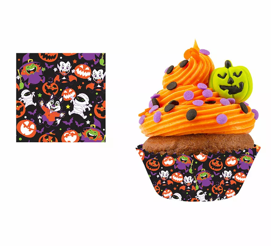 Translation missing: es.Pack de 50 Papeles Cupcake de Monstruitos de 5 cm