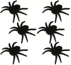 Pack de 6 Arañas Peludas Negras 6 cm