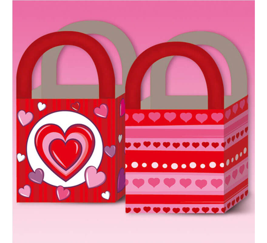 Translation missing: es.Pack de 6 Bolsas de regalo de Corazones de 18x12 cm