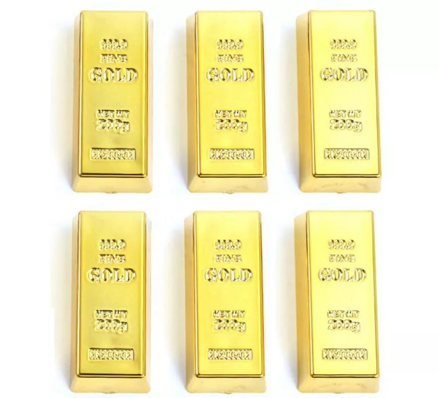 Translation missing: es.Pack de 6 Lingotes de oro imitación de 6x3 cm