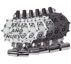 Pack de 6 Matasuegras Plateadas 'Feliz Año Nuevo' para Nochevieja