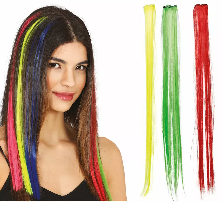 Pack de 6 Mechones en colores surtido de 50 cm