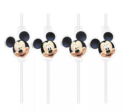 Pack de 6 Pajitas de Mickey Mouse de papel
