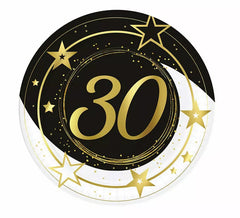 Pack de 6 Platos 30 Años Cumpleaños y Aniversarios de 23 cm