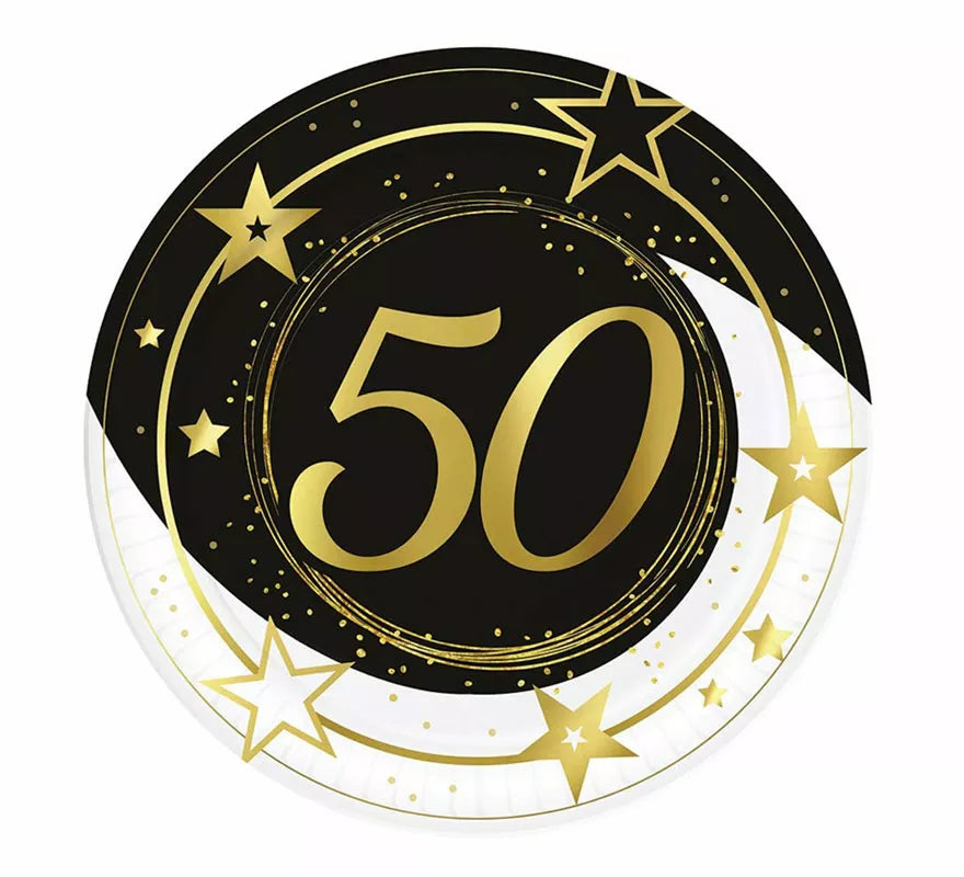 Translation missing: es.Pack de 6 Platos 50 Años Cumpleaños y Aniversarios de 23 cm