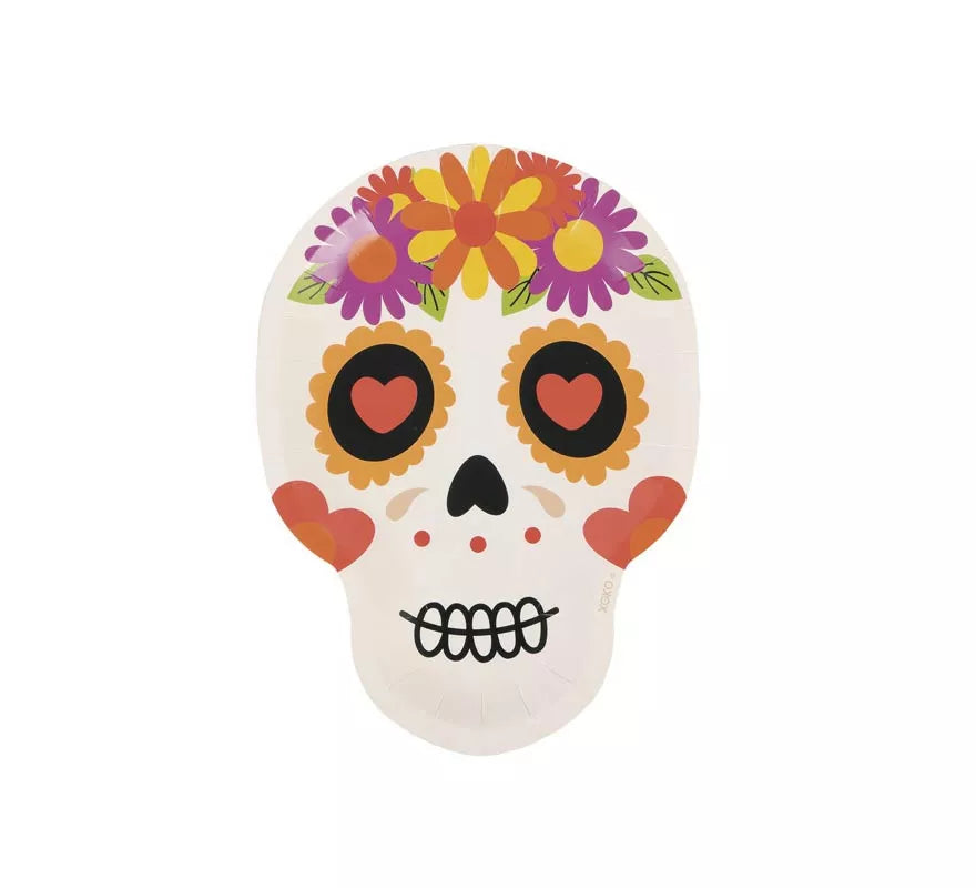 Translation missing: es.Pack de 6 Platos Calavera de papel de 18x25 cm