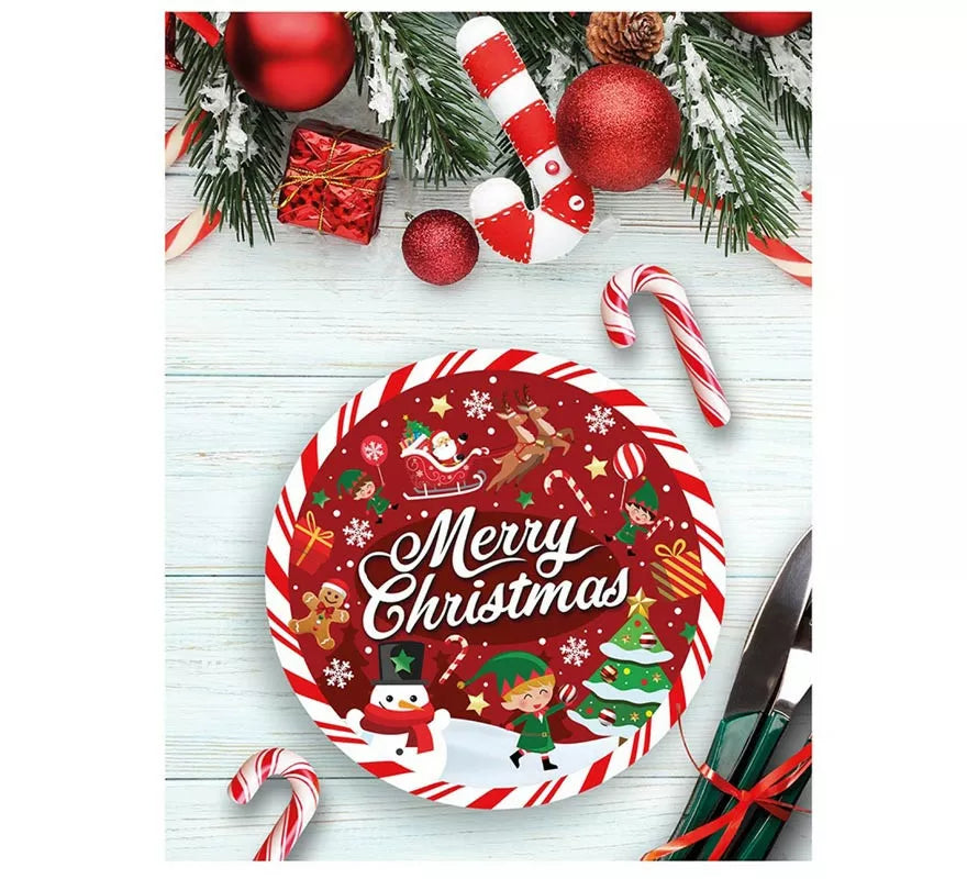 Translation missing: es.Pack de 6 Platos de Merry Christmas de 23 cm