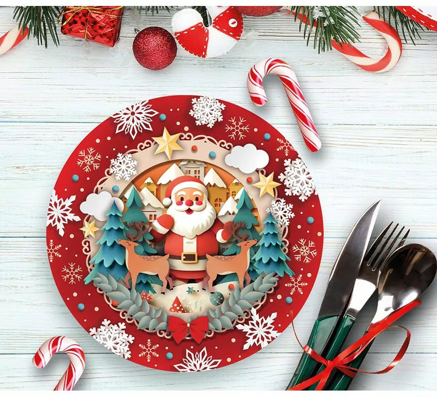 Pack de 6 Platos de Navidad de 23 cm