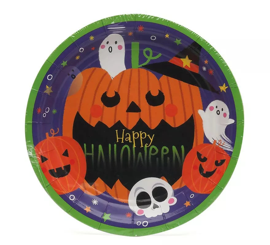 Translation missing: es.Pack de 6 Platos Happy Halloween de papel de 18 cm