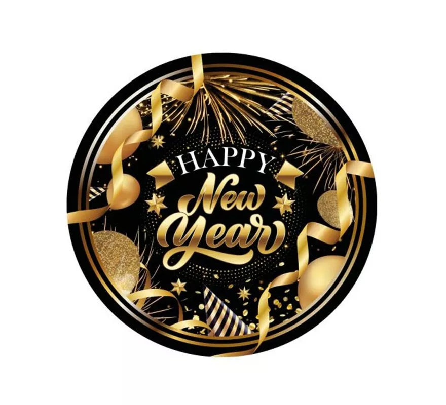 Translation missing: es.Pack de 6 Platos Happy New Year de 23 cm