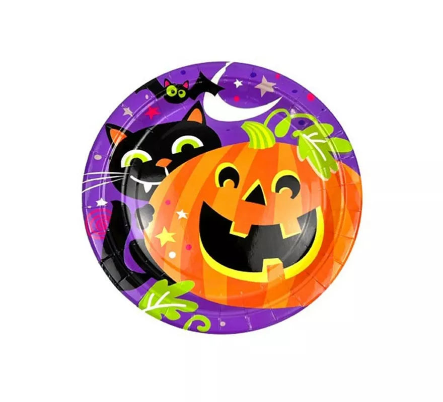 Translation missing: es.Pack de 6 Platos Noche de Halloween Print de 18 cm