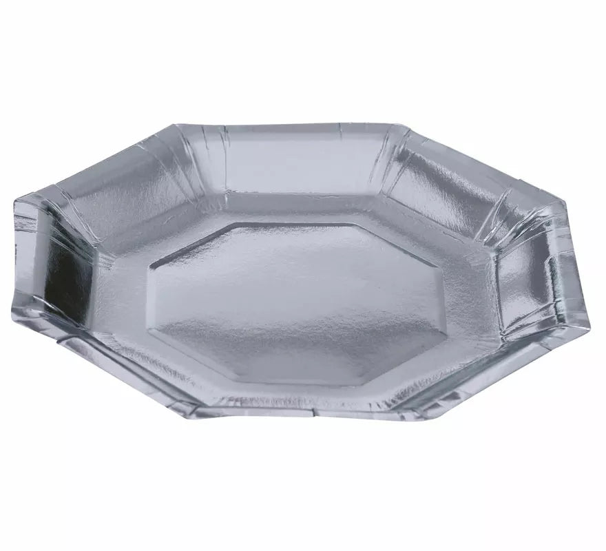 Translation missing: es.Pack de 6 Platos Plata Octogonal de 23 cm