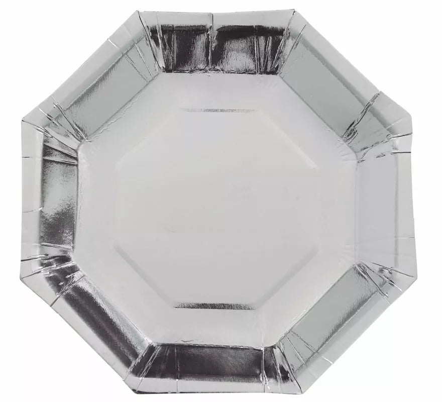 Translation missing: es.Pack de 6 Platos Plata Octogonal de 23 cm