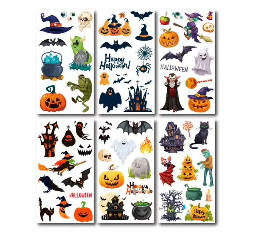 Translation missing: es.Pack de 6 Tatuajes Halloween en modelos surtidos de 6,8 cm