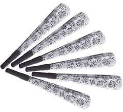 Pack de 6 Trompetas Plateadas 'Feliz Año Nuevo' de 25 cm para Nochevieja