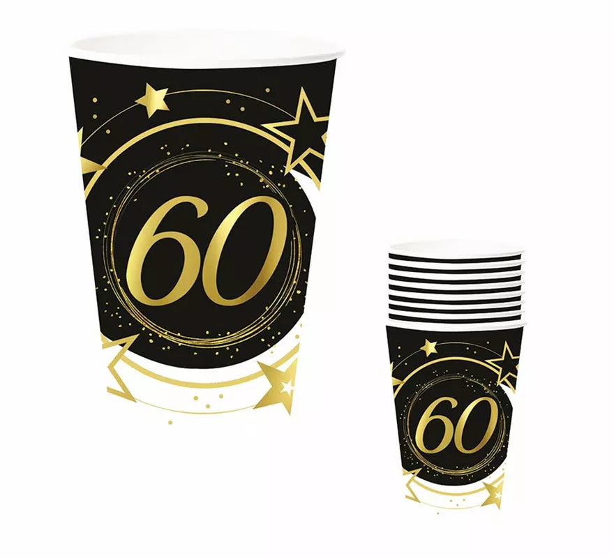 Translation missing: es.Pack de 6 Vasos 60 Años Cumpleaños y Aniversarios de 240 ml