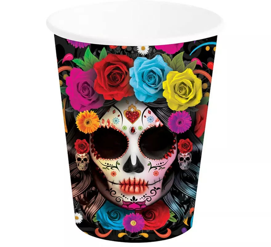Translation missing: es.Pack de 6 Vasos Catrina Colorida de 240 ml