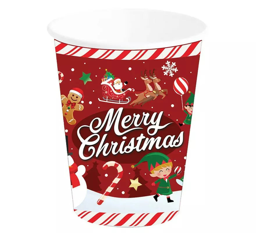 Translation missing: es.Pack de 6 Vasos de Merry Christmas de 240 ml