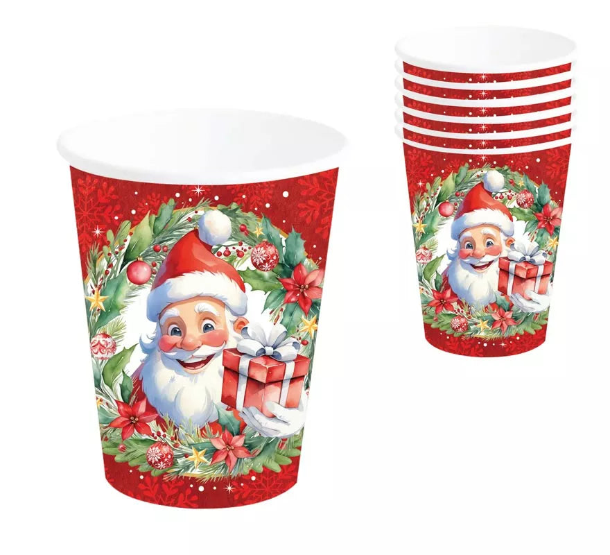 Translation missing: es.Pack de 6 Vasos de Papá Noel de 240 ml y 9 cm