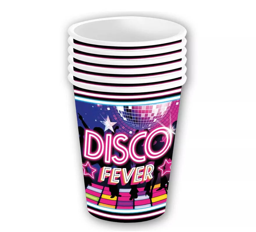 Pack de 6 Vasos Disco Fever de 240 ml/9 cm