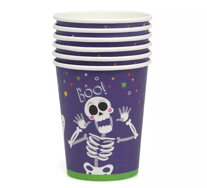 Translation missing: es.Pack de 6 Vasos Esqueleto Boo de papel