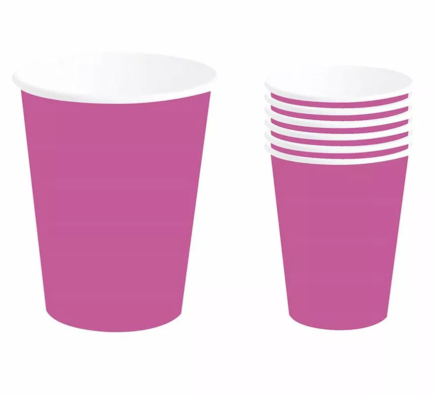 Translation missing: es.Pack de 6 Vasos Neón Fucsia de 240 ml (90 cm)