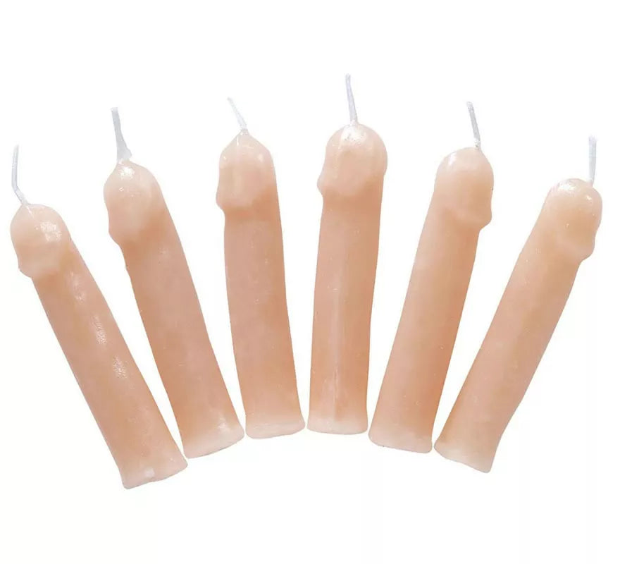 Pack de 6 Velas de cera con forma de Penes