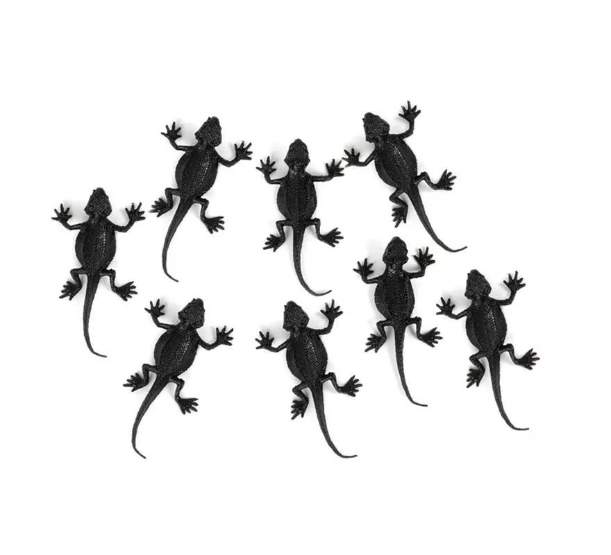 Translation missing: es.Pack de 8 Lagartijas negras decorativas
