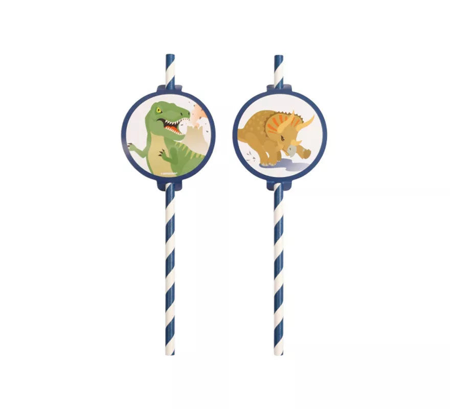 Translation missing: es.Pack de 8 Pajitas de Dinosaurios de Cartón de 19,7 cm