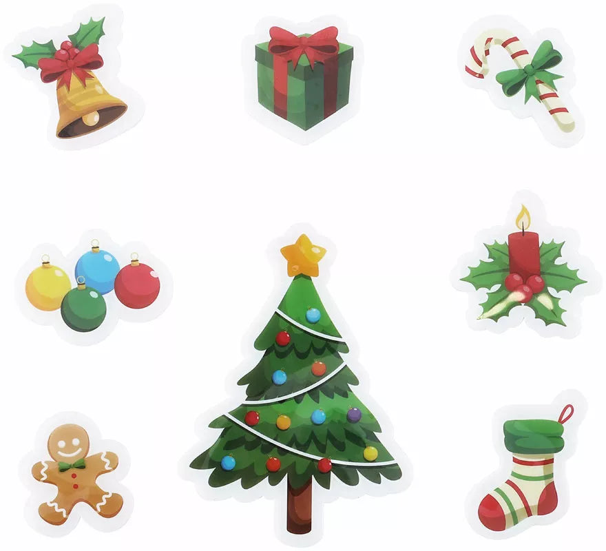 Translation missing: es.Pack de 8 Pegatinas Gel Figuritas Árbol de Navidad de 20x25 cm