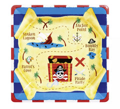 Pack de 8 Platos cuadrados del Tesoro Pirata de 17,7 cm