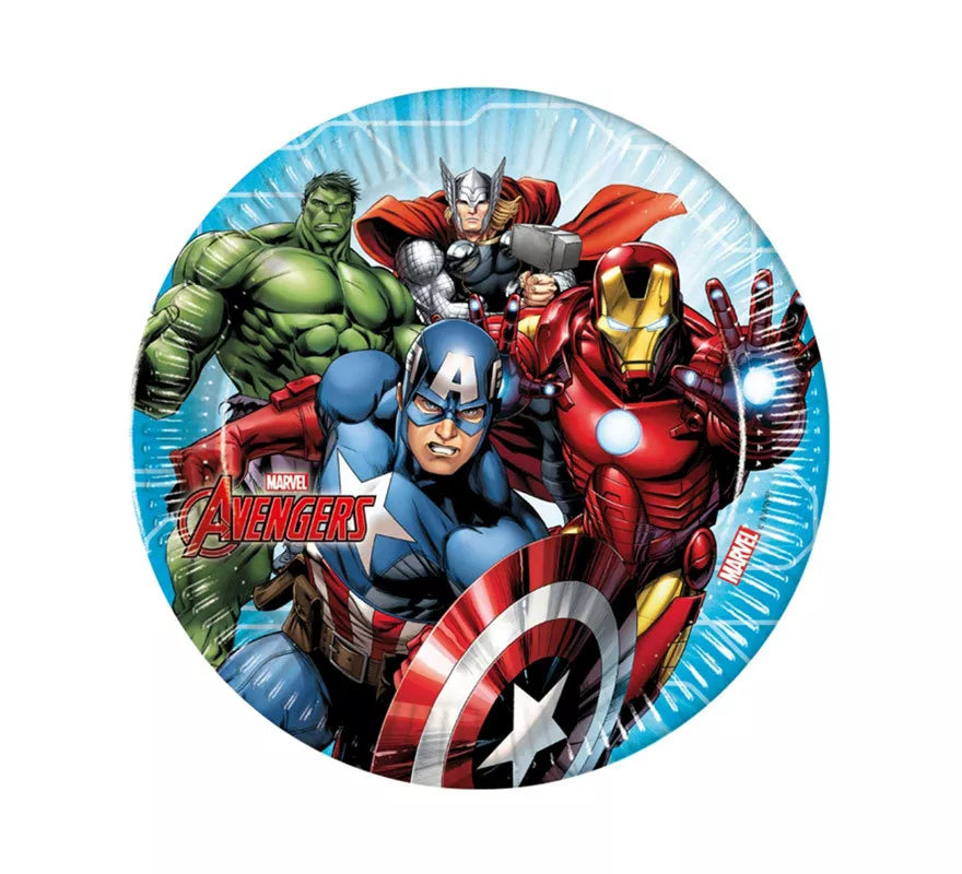Translation missing: es.Pack de 8 Platos de Los Vengadores Avengers de Cartón de 23 cm