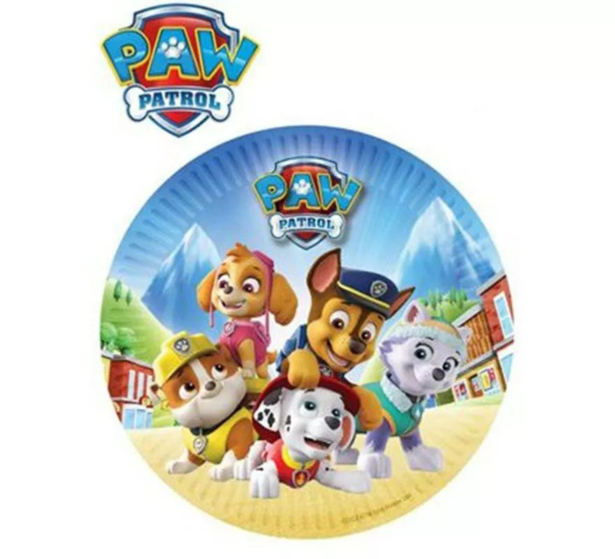 Translation missing: es.Pack de 8 Platos de papel de La Patrulla Canina de 18 cm