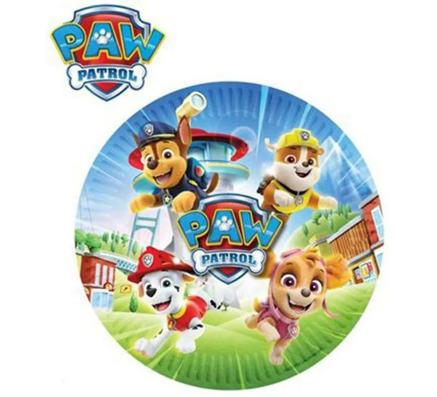 Translation missing: es.Pack de 8 Platos de papel de La Patrulla Canina de 23 cm