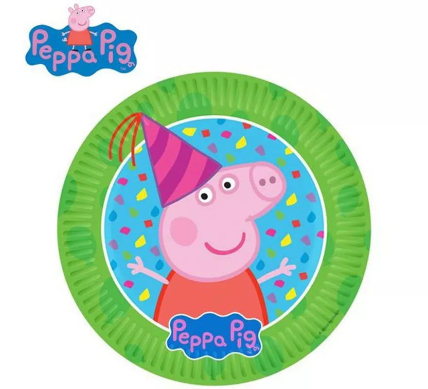 Translation missing: es.Pack de 8 Platos de papel de Peppa Pig de 18 cm