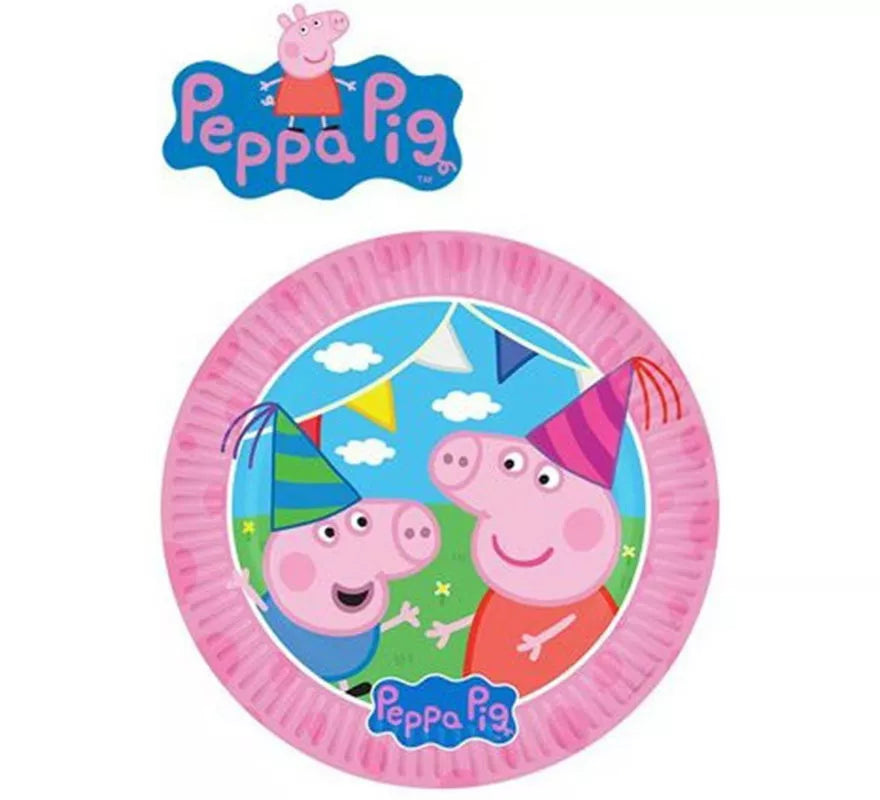 Translation missing: es.Pack de 8 Platos de papel de Peppa Pig de 23 cm