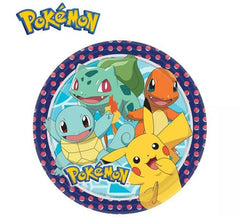 Pack de 8 Platos de papel de Pokémon de 23 cm