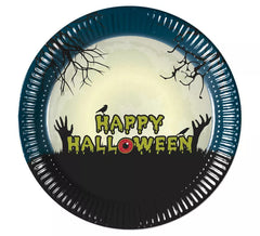 Pack de 8 Platos de Papel Happy Halloween de 23cm