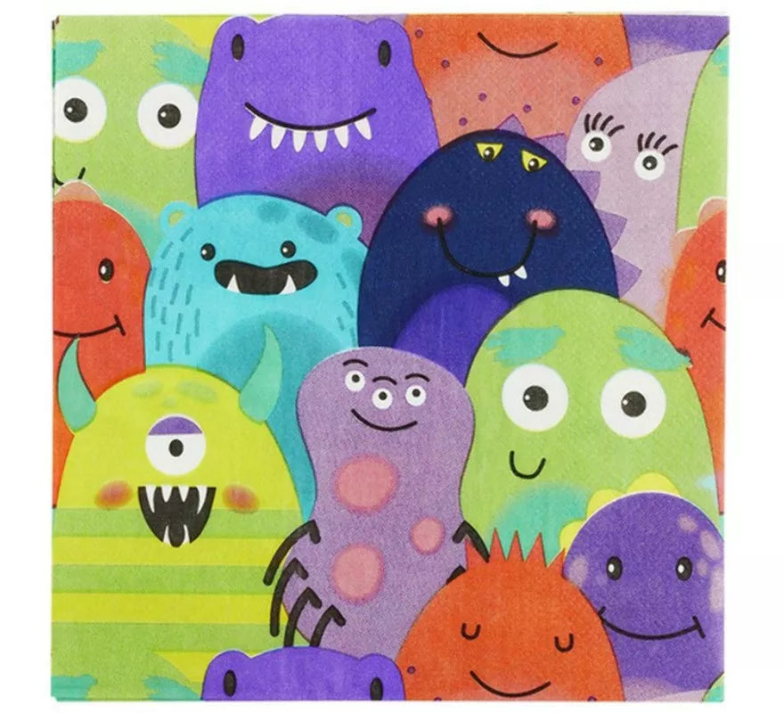 Translation missing: es.Pack de 8 Servilletas de Monstruos de colores