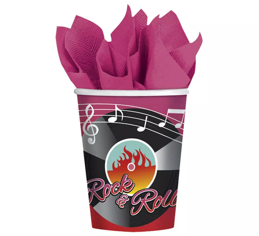 Translation missing: es.Pack de 8 Vasos Classic 50´s Rock and Roll de 266 ml