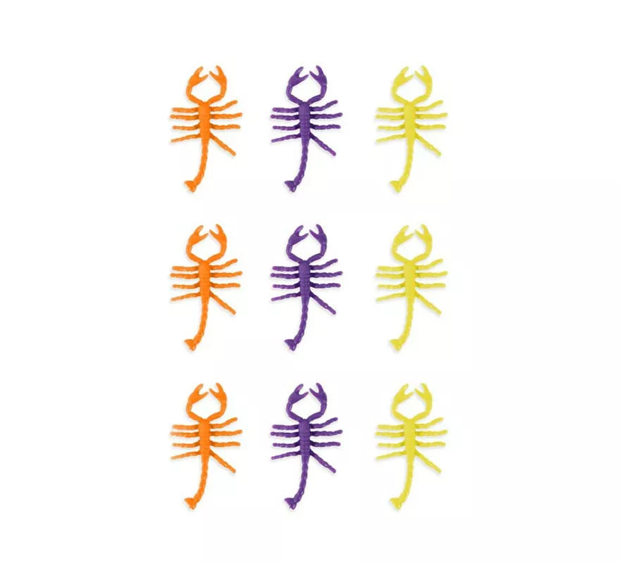 Pack de 9 Escorpiones tricolor decorativos