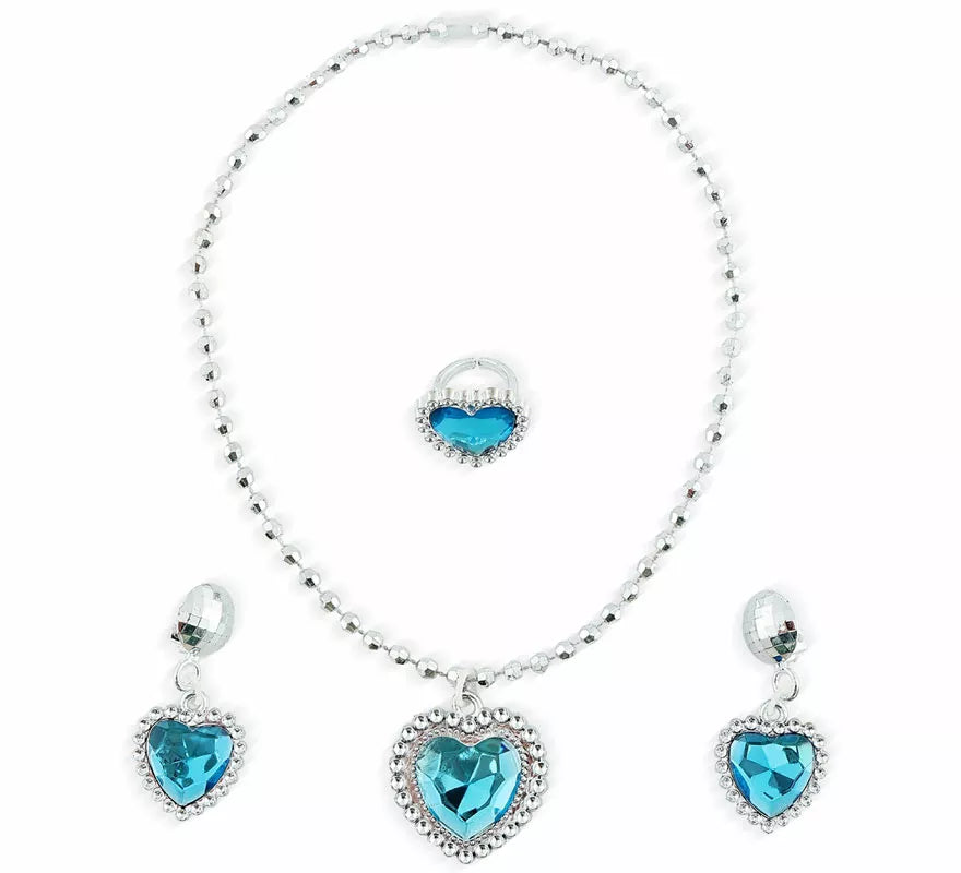 Translation missing: es.Pack de Collar, Pendientes y Aniño azules de Princesa