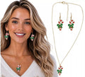 Pack de Pendientes y Collar de Bastón de Caramelo