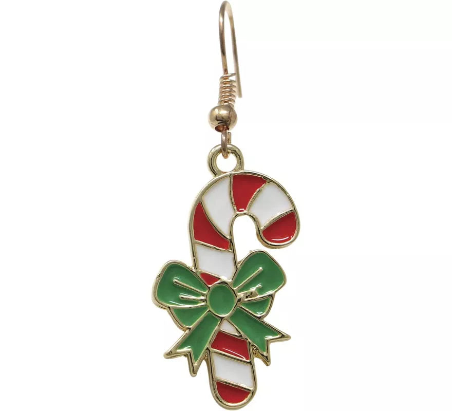 Pack de Pendientes y Collar de Bastón de Caramelo