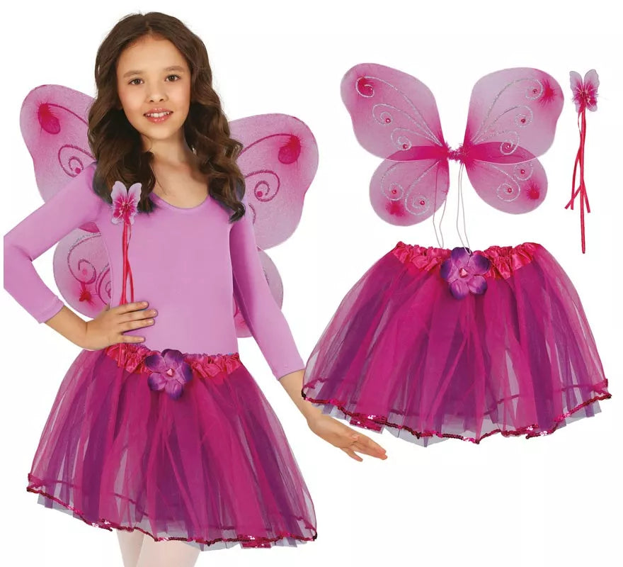 Translation missing: es.Pack Tutú, Alas y Lazo Mariposa rosa para niña