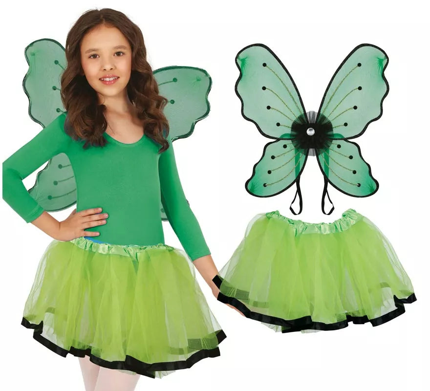 Translation missing: es.Pack Tutú y Alas Mariposa verde para niña