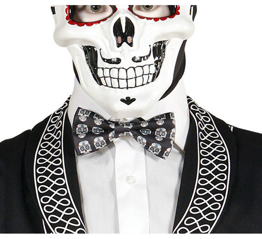 Translation missing: es.Pajarita Día de Los Muertos Catrina Regulable en Raso