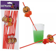 Pajitas Calabaza 24Cm. (Set 12 Uds.)